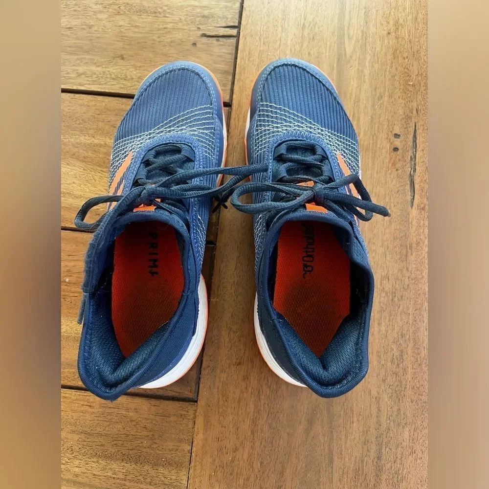 Adidas Kids' Blue and Orange Sneakers; Size 3.5 but fits women’s Size 5 too!